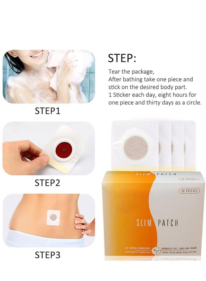 لوميا 30 قطعة لاصقة تنحيف، لاصقة السرة للاستخدام اليومي، لاصقة العناية بالجسم العشبية، مستخلص الأعشاب الطبيعية، لاصقة تنحيف للجسم والبطن والخصر - Image 4